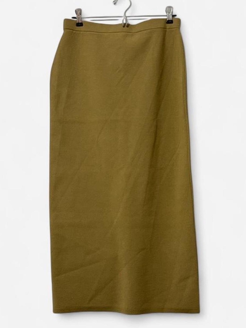Open Edit Classic Olive Midi Skirt — Sleek Straight Silhouette